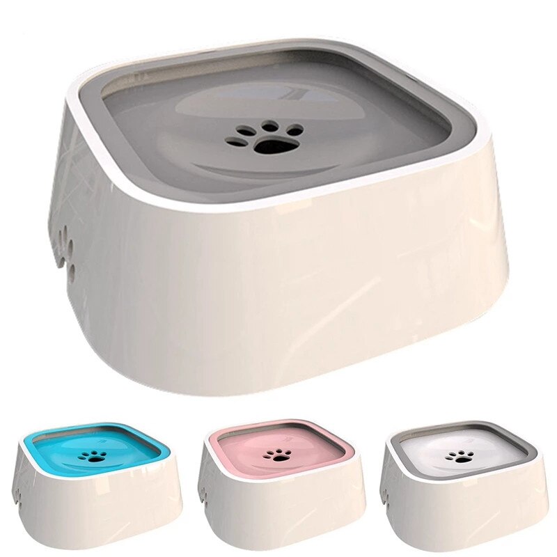 1.5L Pet Dog Bowls Dog Floating Not Wetting Mouth Cat Bowl Splash-proof no Wet Mouth Non-slip Non-wet Beard Dog Water Dispenser