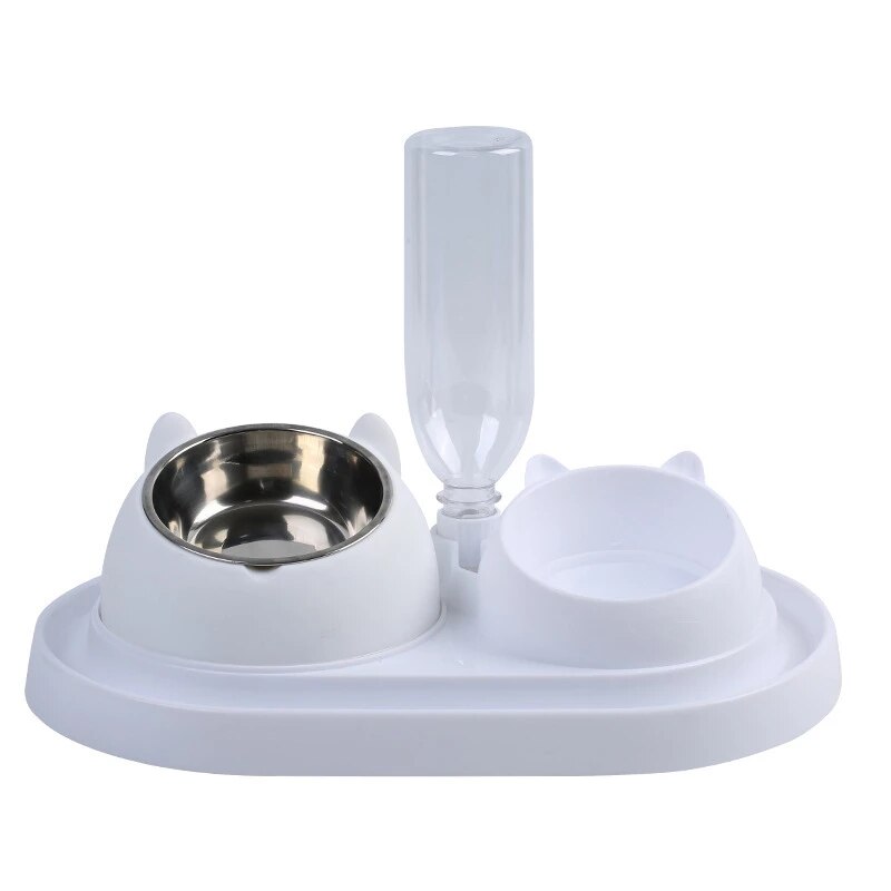 600ml Cat Bowl Water Dispenser Automatic Feeder Bowl Pet Food Container with Waterer for Puppy Cat Feeding Bowl Drinking Supplie