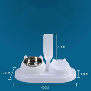 600ml Cat Bowl Water Dispenser Automatic Feeder Bowl Pet Food Container with Waterer for Puppy Cat Feeding Bowl Drinking Supplie