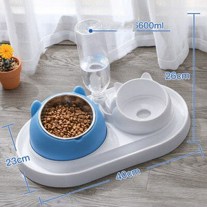 600ml Cat Bowl Water Dispenser Automatic Feeder Bowl Pet Food Container with Waterer for Puppy Cat Feeding Bowl Drinking Supplie