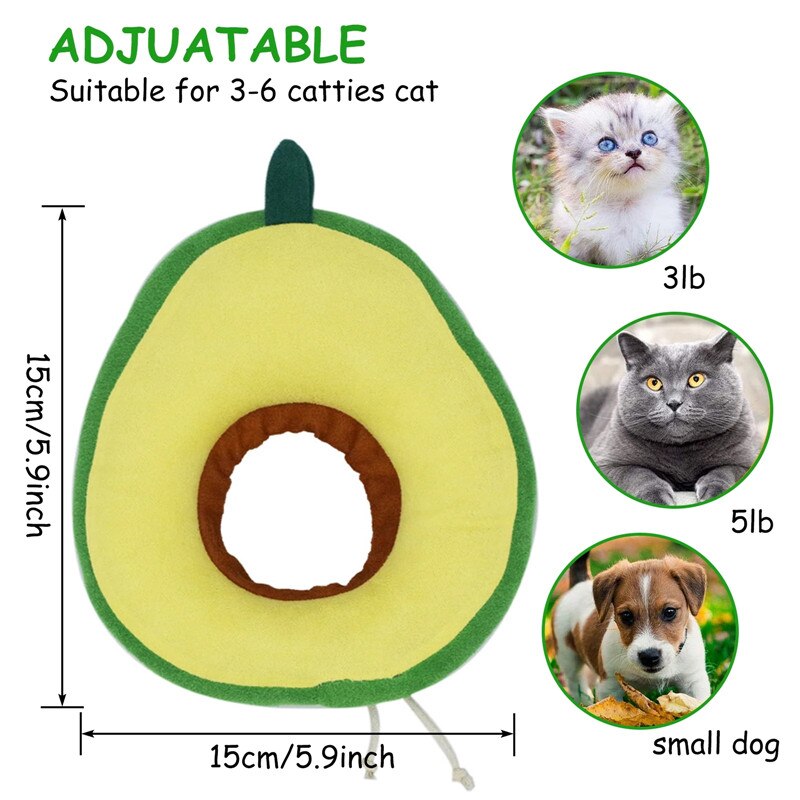 8 Cute Fruit Elizabeth Circle Pet Anti-bite Headgear Dog Cartoon Soft Kitten Collars Cone Adjustable Sterilization Shame Ring