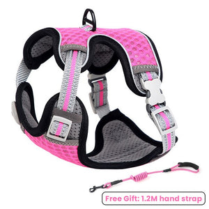 Adjustable Anti-Escape Cat Harness Breathable Cat Vest Reflective Leash Set Traction Belt Kitten Walking Leash Harnesses