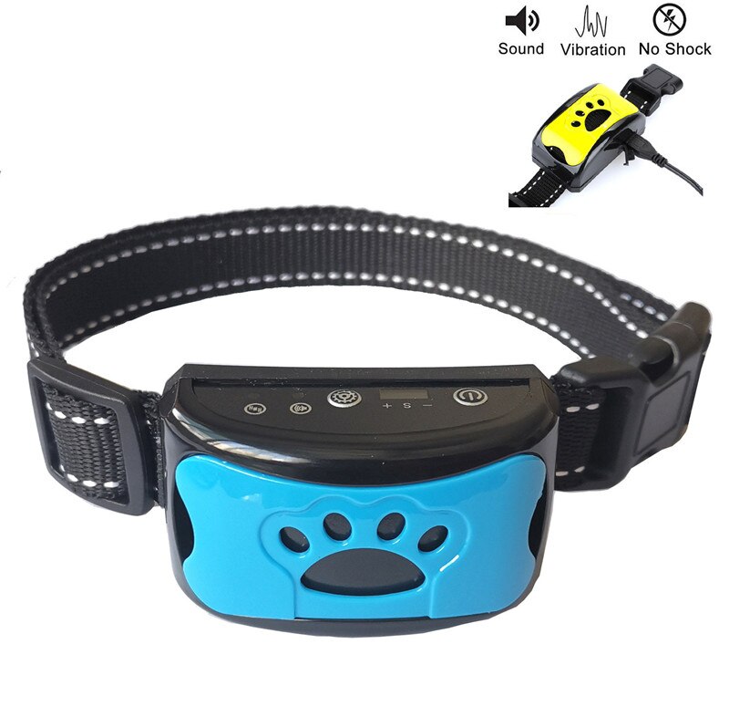 Auto Dogs Training Collar Beep/shock/vibration No Bark Collar Rechargeable Device USB Electric Ultrasonic Vibration Anti Collar