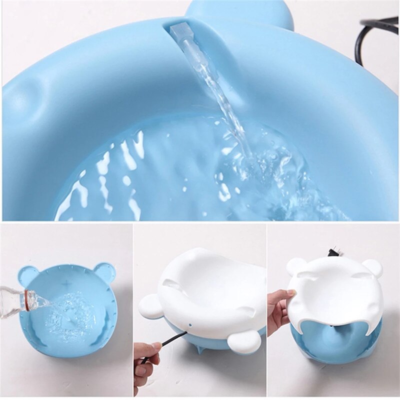 Automatic Luminous Pets Water Fountain Dogs USB Electric Water Dispenser Drinking Bowls Water Feeder Dispenser Container