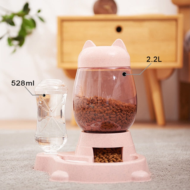 Automatic Pet Cat Bowl Dog for Cat Feeder Bowls Kitten Food Drinking Fountain 3L Capacity Dual-use Puppy Feeding Waterer Product