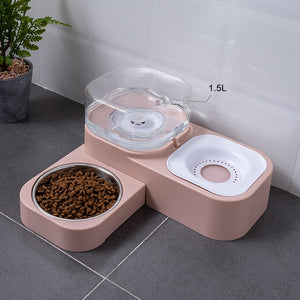 Automatic Pet Cat Bowl Dog for Cat Feeder Bowls Kitten Food Drinking Fountain 3L Capacity Dual-use Puppy Feeding Waterer Product