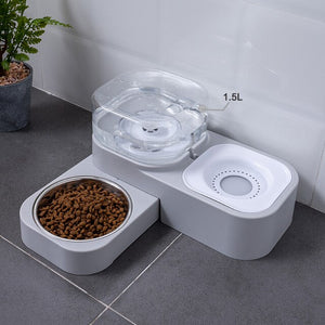 Automatic Pet Cat Bowl Dog for Cat Feeder Bowls Kitten Food Drinking Fountain 3L Capacity Dual-use Puppy Feeding Waterer Product