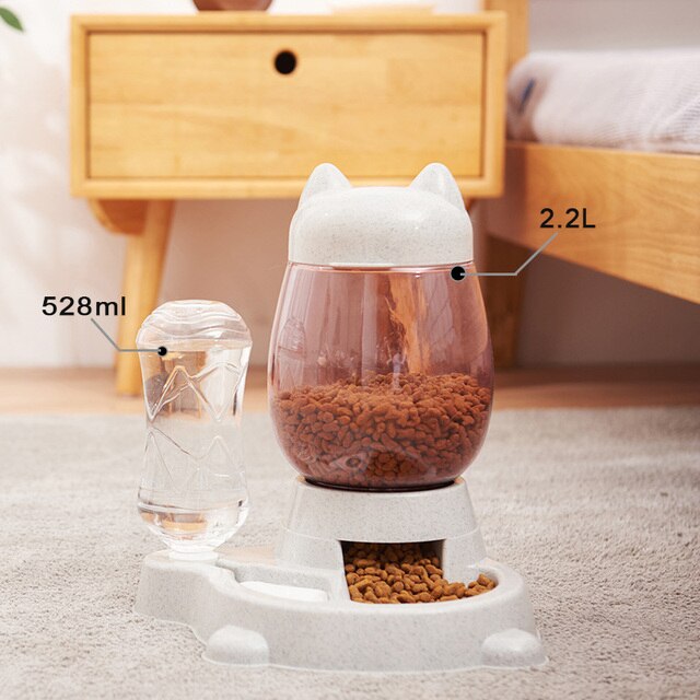 Automatic Pet Cat Bowl Dog for Cat Feeder Bowls Kitten Food Drinking Fountain 3L Capacity Dual-use Puppy Feeding Waterer Product