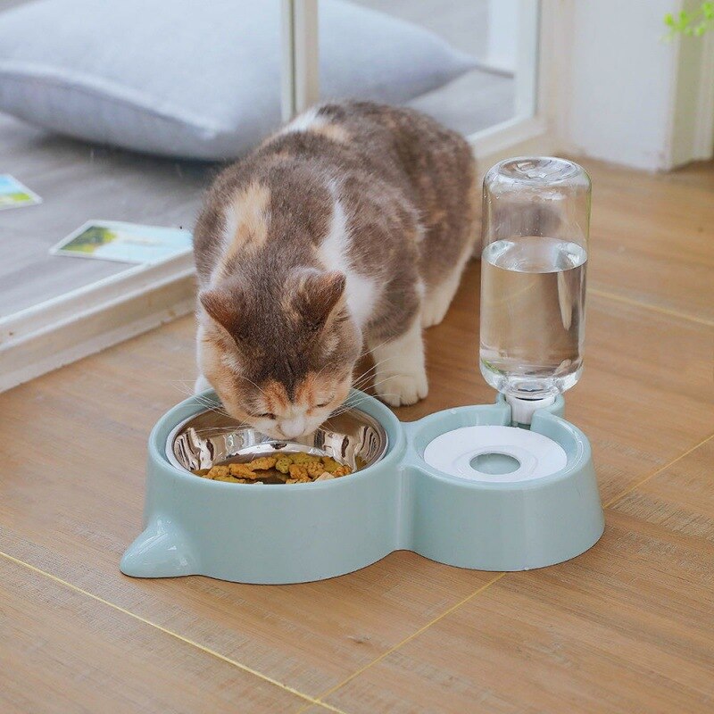 Automatic Pet Feeder Water Dispenser Bowls for Small Large Dogs Cat Drinking Bottle Feeding Dish Silicone Bowls Cats Products