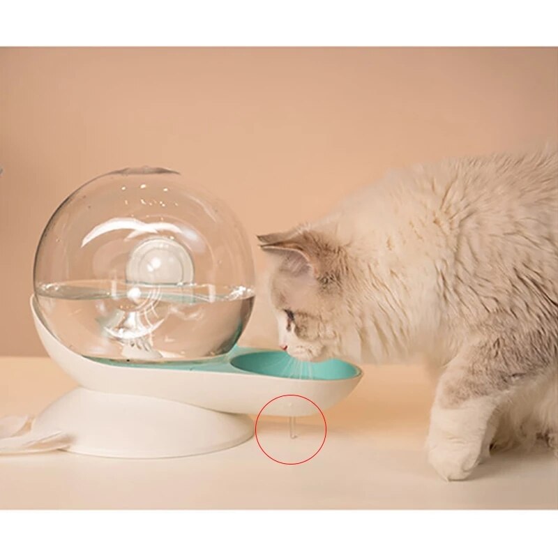 Automatic Snails Bubble Cat Water Bowl Pet Fountain Drinking Bowl Water Dispenser Large Bowl No Electricity Cat Drink Supplies