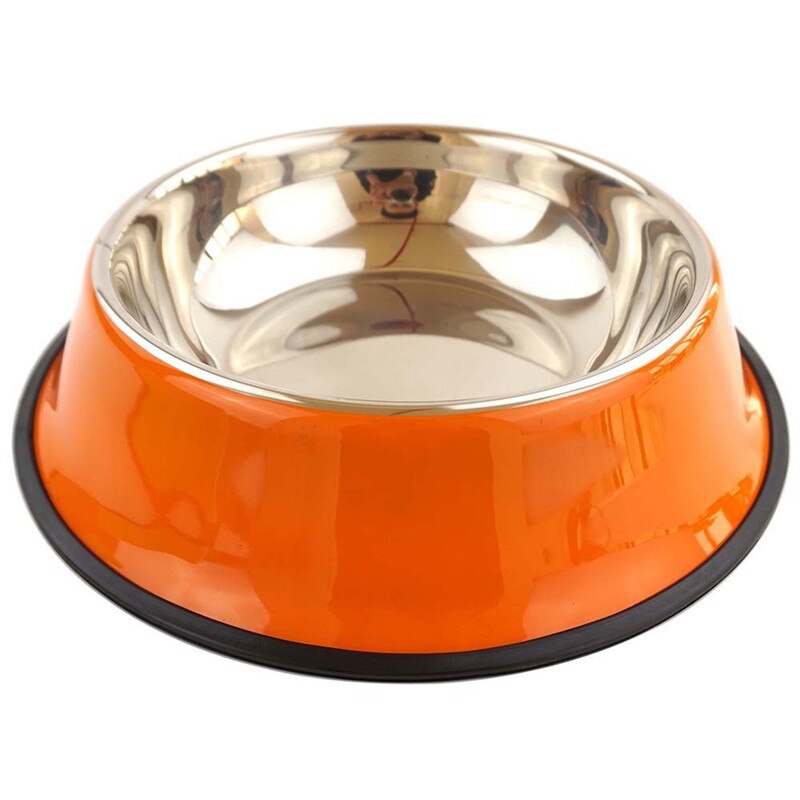 Dog Bowls Stainless Steel Pet Anti-Bite Anti-Slip Durable Feeder for Big Dogs Feeding Drinking Water Dish Fit All Puppy Cat Bowl