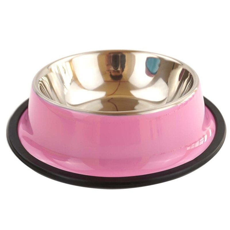 Dog Bowls Stainless Steel Pet Anti-Bite Anti-Slip Durable Feeder for Big Dogs Feeding Drinking Water Dish Fit All Puppy Cat Bowl