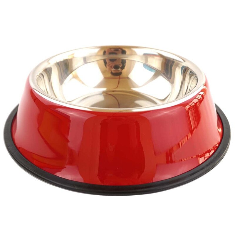 Dog Bowls Stainless Steel Pet Anti-Bite Anti-Slip Durable Feeder for Big Dogs Feeding Drinking Water Dish Fit All Puppy Cat Bowl