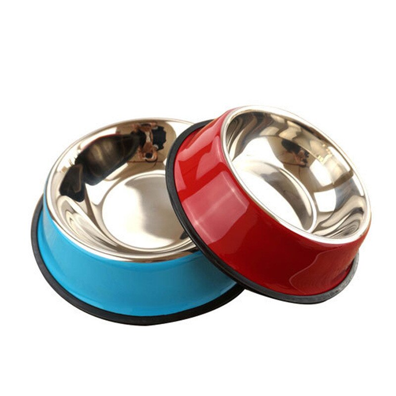 Dog Bowls Stainless Steel Pet Anti-Bite Anti-Slip Durable Feeder for Big Dogs Feeding Drinking Water Dish Fit All Puppy Cat Bowl