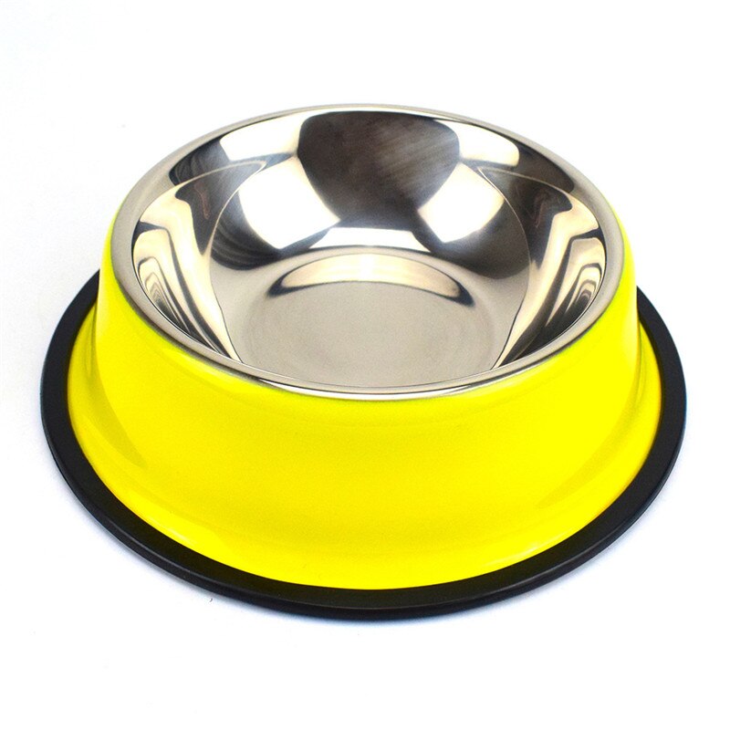 Dog Bowls Stainless Steel Pet Anti-Bite Anti-Slip Durable Feeder for Big Dogs Feeding Drinking Water Dish Fit All Puppy Cat Bowl