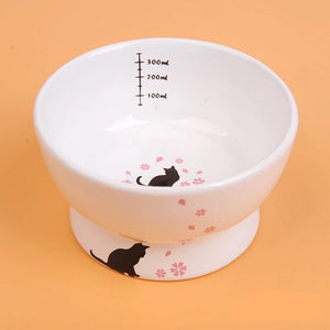 Lovely Pet Feeder Bowl Stand ceramic Bowls Cartoon Shape High-Foot Single Mouth Skidproof Ceramic Dog Cat Food Bowl Drinking