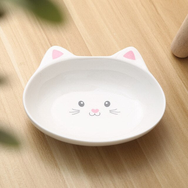 Lovely Pet Feeder Bowl Stand ceramic Bowls Cartoon Shape High-Foot Single Mouth Skidproof Ceramic Dog Cat Food Bowl Drinking