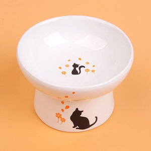 Lovely Pet Feeder Bowl Stand ceramic Bowls Cartoon Shape High-Foot Single Mouth Skidproof Ceramic Dog Cat Food Bowl Drinking