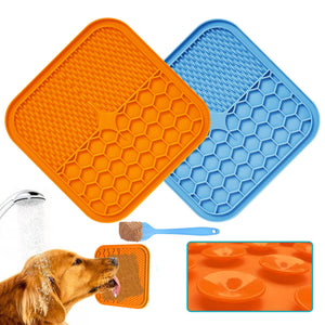 Mat For Dogs Cats Pet Lick Pad Slower Feeder Pad Cat Dog Licky Mat Pet Bathing Distraction Pads Silicone Dispenser Dog Licky Mat