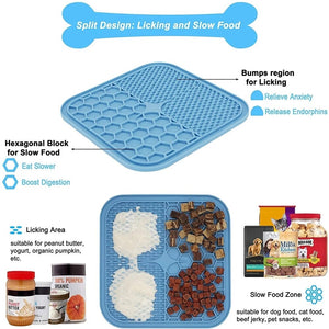 Mat For Dogs Cats Pet Lick Pad Slower Feeder Pad Cat Dog Licky Mat Pet Bathing Distraction Pads Silicone Dispenser Dog Licky Mat