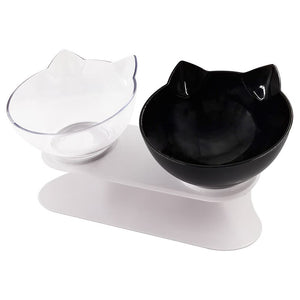 Non-slip Cat Double Bowl With Stand Pet Dog Raised Cat Food Bowl and Water Bowl Pet Feeders Cats Dogs Bowl Pet Supplies