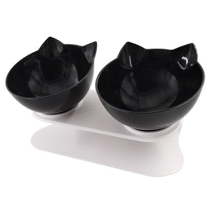 Non-slip Cat Double Bowl With Stand Pet Dog Raised Cat Food Bowl and Water Bowl Pet Feeders Cats Dogs Bowl Pet Supplies