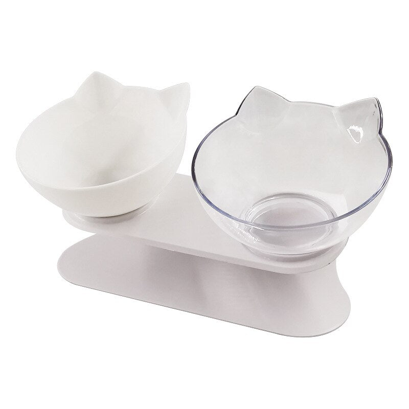 Non-slip Cat Double Bowl With Stand Pet Dog Raised Cat Food Bowl and Water Bowl Pet Feeders Cats Dogs Bowl Pet Supplies