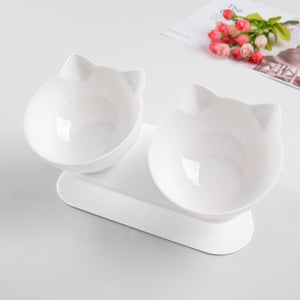 Non-slip Cat Double Bowl With Stand Pet Dog Raised Cat Food Bowl and Water Bowl Pet Feeders Cats Dogs Bowl Pet Supplies