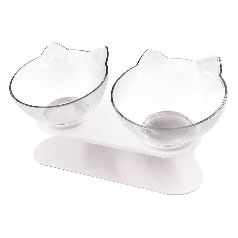 Non-slip Cat Double Bowl With Stand Pet Dog Raised Cat Food Bowl and Water Bowl Pet Feeders Cats Dogs Bowl Pet Supplies