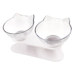 Non-slip Cat Double Bowl With Stand Pet Dog Raised Cat Food Bowl and Water Bowl Pet Feeders Cats Dogs Bowl Pet Supplies