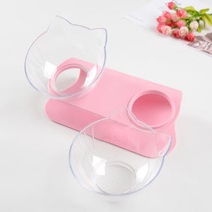 Non-slip Cat Double Bowl With Stand Pet Dog Raised Cat Food Bowl and Water Bowl Pet Feeders Cats Dogs Bowl Pet Supplies