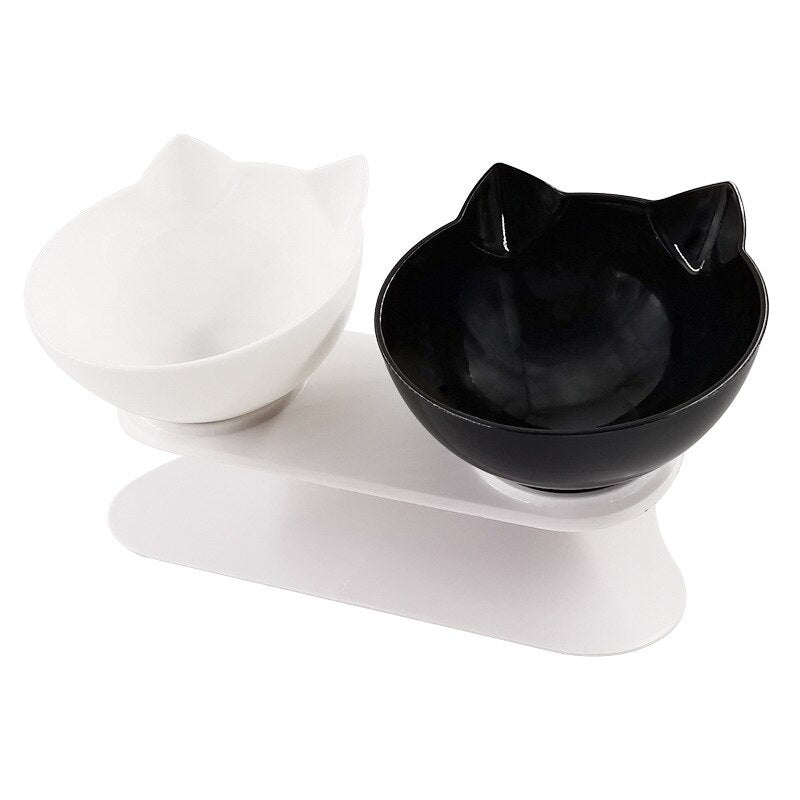 Non-slip Cat Double Bowl With Stand Pet Dog Raised Cat Food Bowl and Water Bowl Pet Feeders Cats Dogs Bowl Pet Supplies