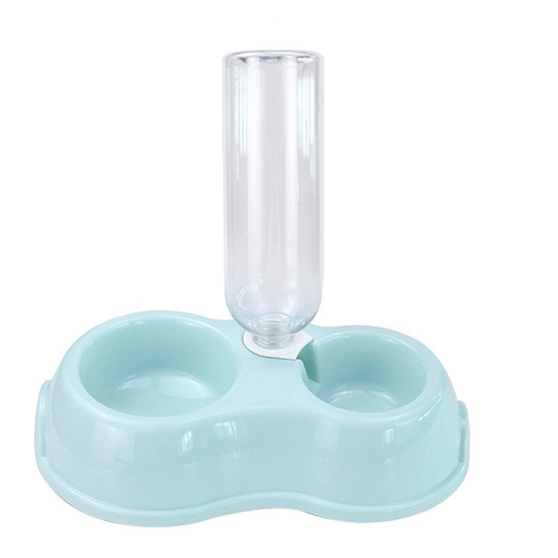 Pet Dogs Cats Double Bowls Automatic Water Container Food Dispenser for Dogs Cats Drinking Feeding Raised Stand Dish Food Bowls