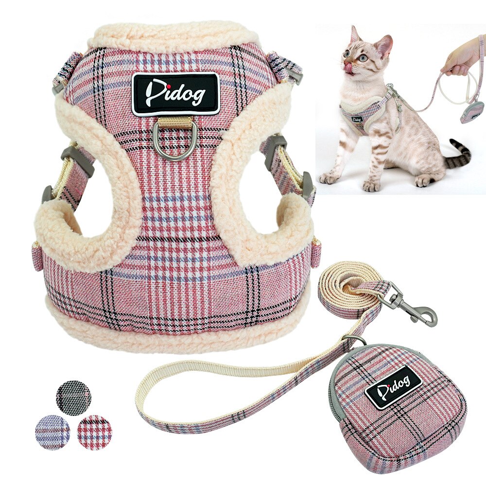 Soft Dog Cat Harness Vest No Pull Padded Adjustable Puppy Harness Leash Set Puppy Walking Chain Lead For Small Medium Dogs Coat