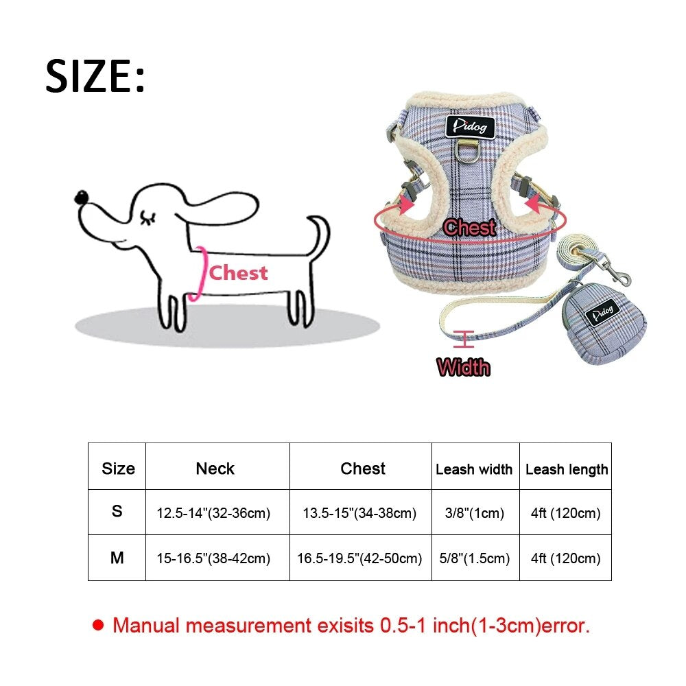 Soft Dog Cat Harness Vest No Pull Padded Adjustable Puppy Harness Leash Set Puppy Walking Chain Lead For Small Medium Dogs Coat