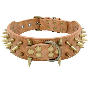 Spiked Studded Leather Dog Collars for Large Dogs Cool Spikes Studded Dogs Collar Leather Pet Collar Adjustable Dog Collars