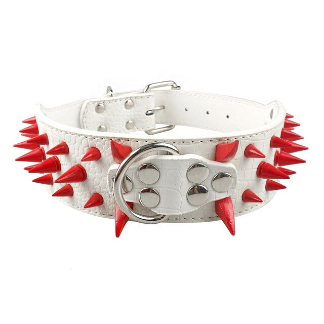 Spiked Studded Leather Dog Collars for Large Dogs Cool Spikes Studded Dogs Collar Leather Pet Collar Adjustable Dog Collars