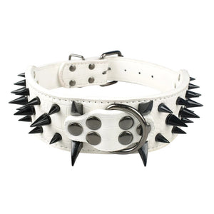 Spiked Studded Leather Dog Collars for Large Dogs Cool Spikes Studded Dogs Collar Leather Pet Collar Adjustable Dog Collars