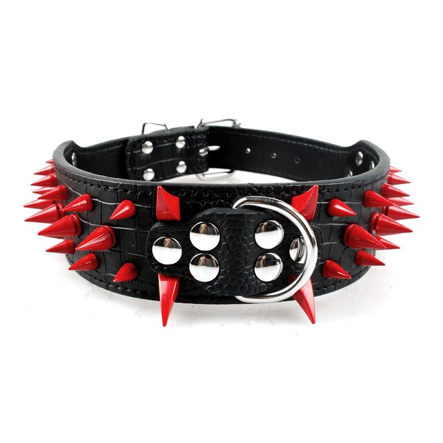 Spiked Studded Leather Dog Collars for Large Dogs Cool Spikes Studded Dogs Collar Leather Pet Collar Adjustable Dog Collars