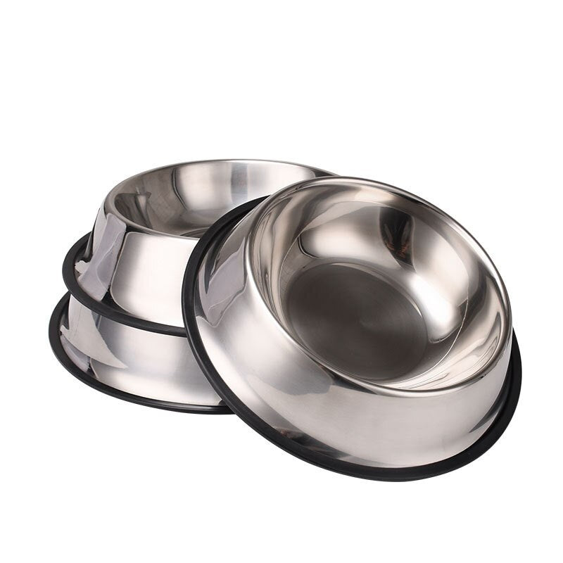 Stainless Steel Dog Bowl Non-Slip Durable Food Feeder Water Bowl For Dish Feeder Water Bowl Puppy Cat Feeding Drinking Supplies