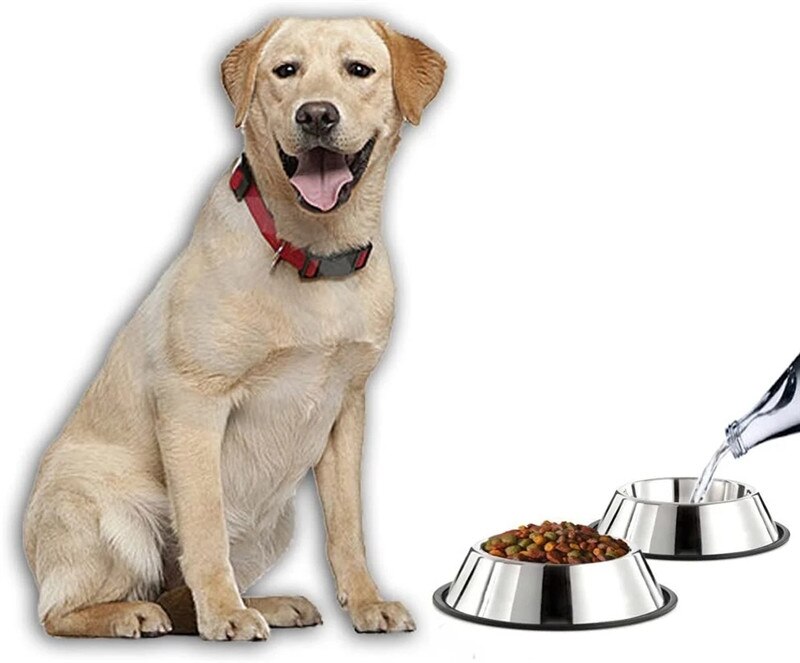 Stainless Steel Dog Bowl Non-Slip Durable Food Feeder Water Bowl For Dish Feeder Water Bowl Puppy Cat Feeding Drinking Supplies