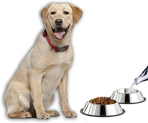 Stainless Steel Dog Bowl Non-Slip Durable Food Feeder Water Bowl For Dish Feeder Water Bowl Puppy Cat Feeding Drinking Supplies